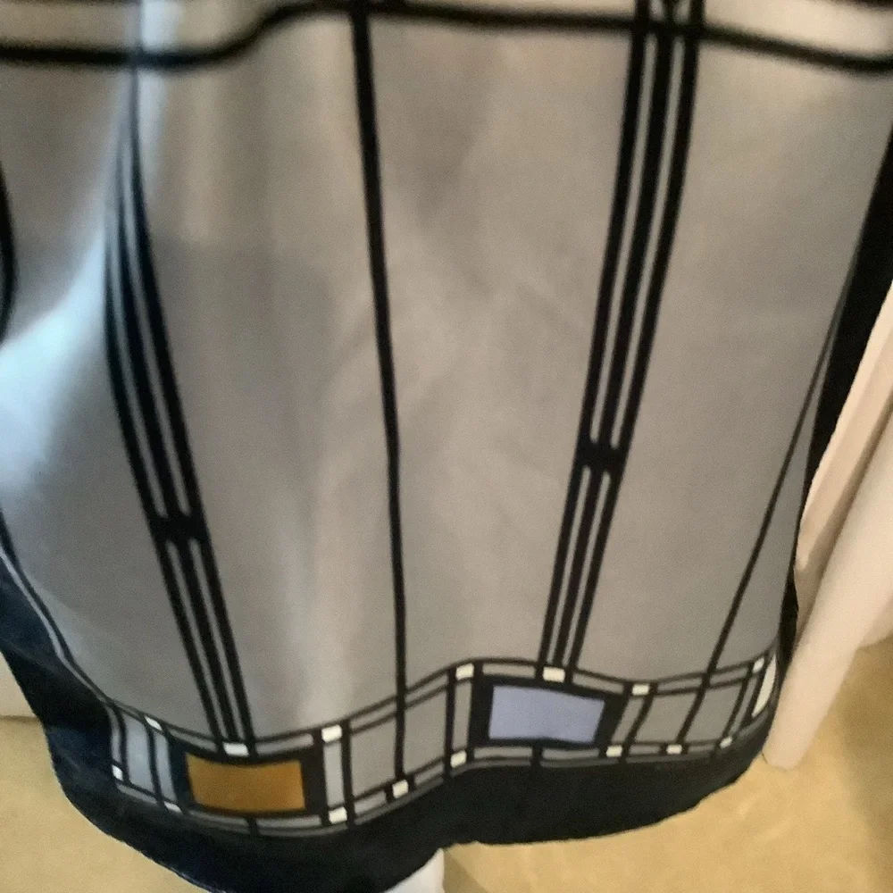 Vintage Frank Lloyd Wright Silk Scarf for Fine Arts Museum of San Francisco